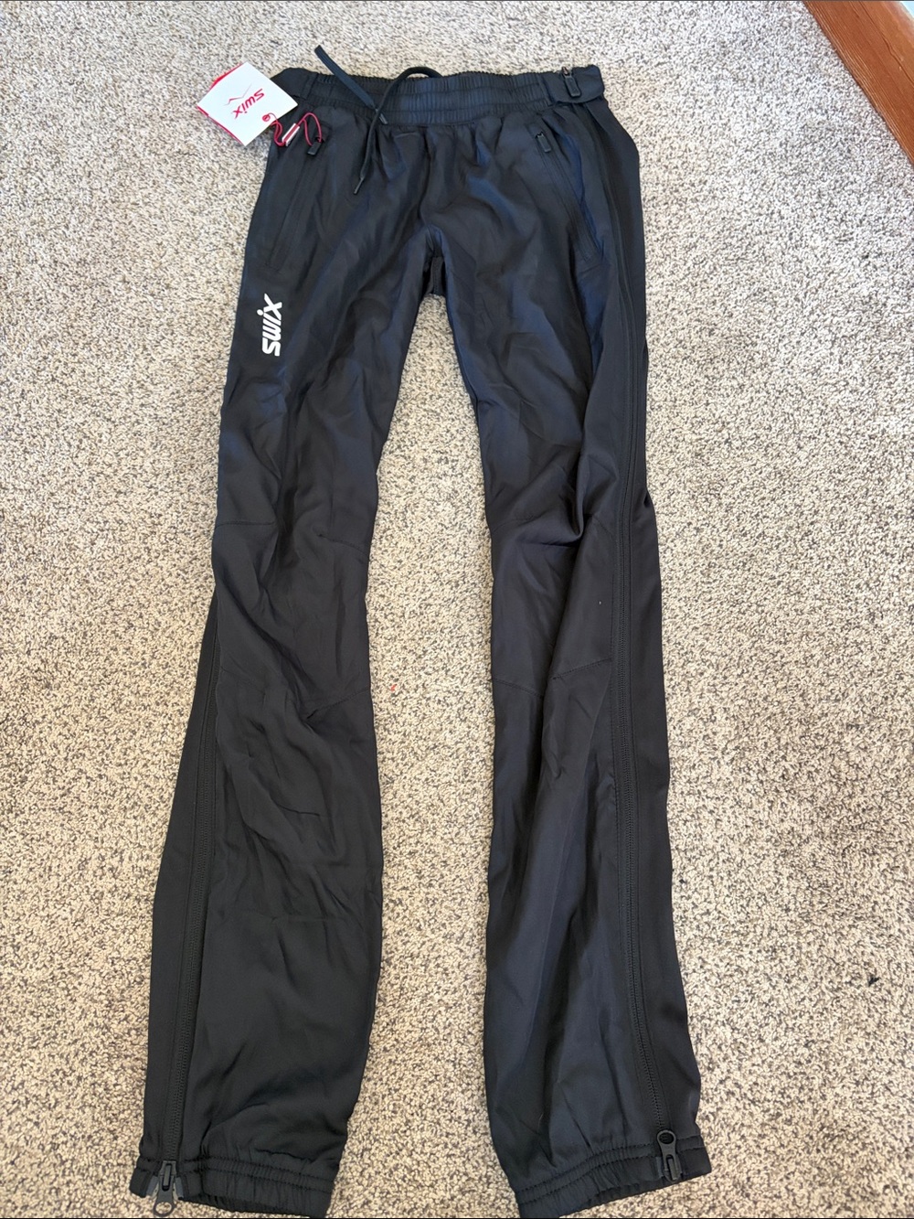 Swix Women's Black Track Pants - Zip Leg Joggers, NWT